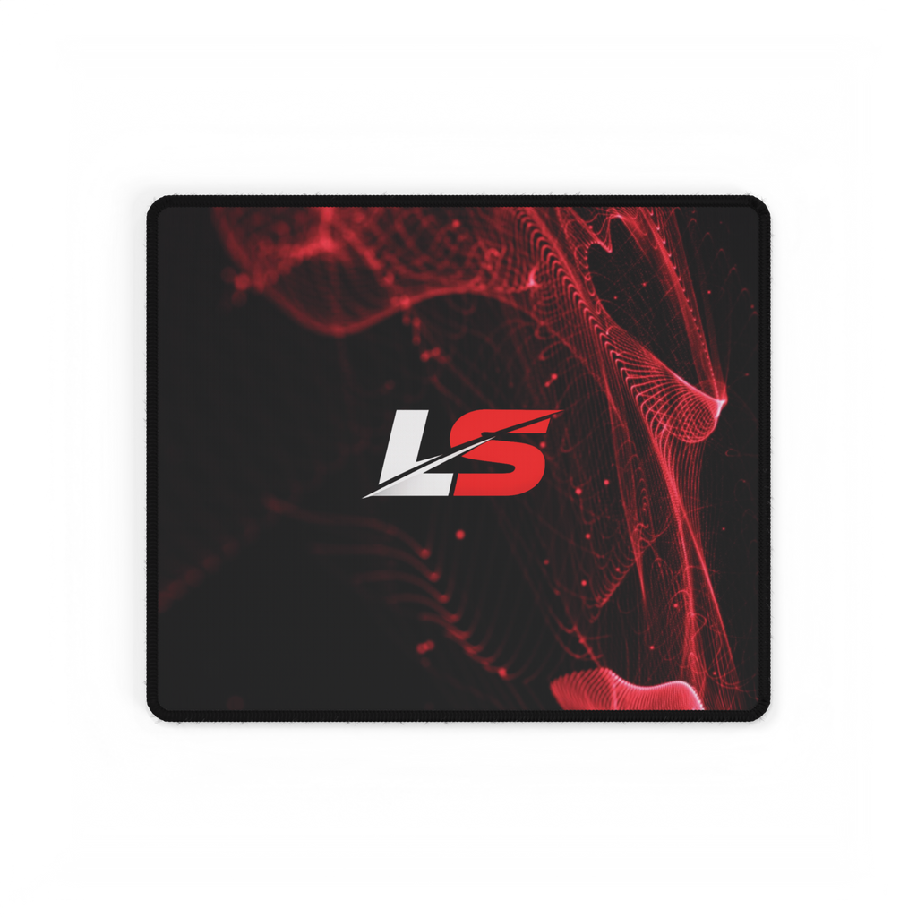 Lifted Spirits Red Wave Gaming Desk Mat – Non-Slip Extended Mouse Pad for Gaming & Setup