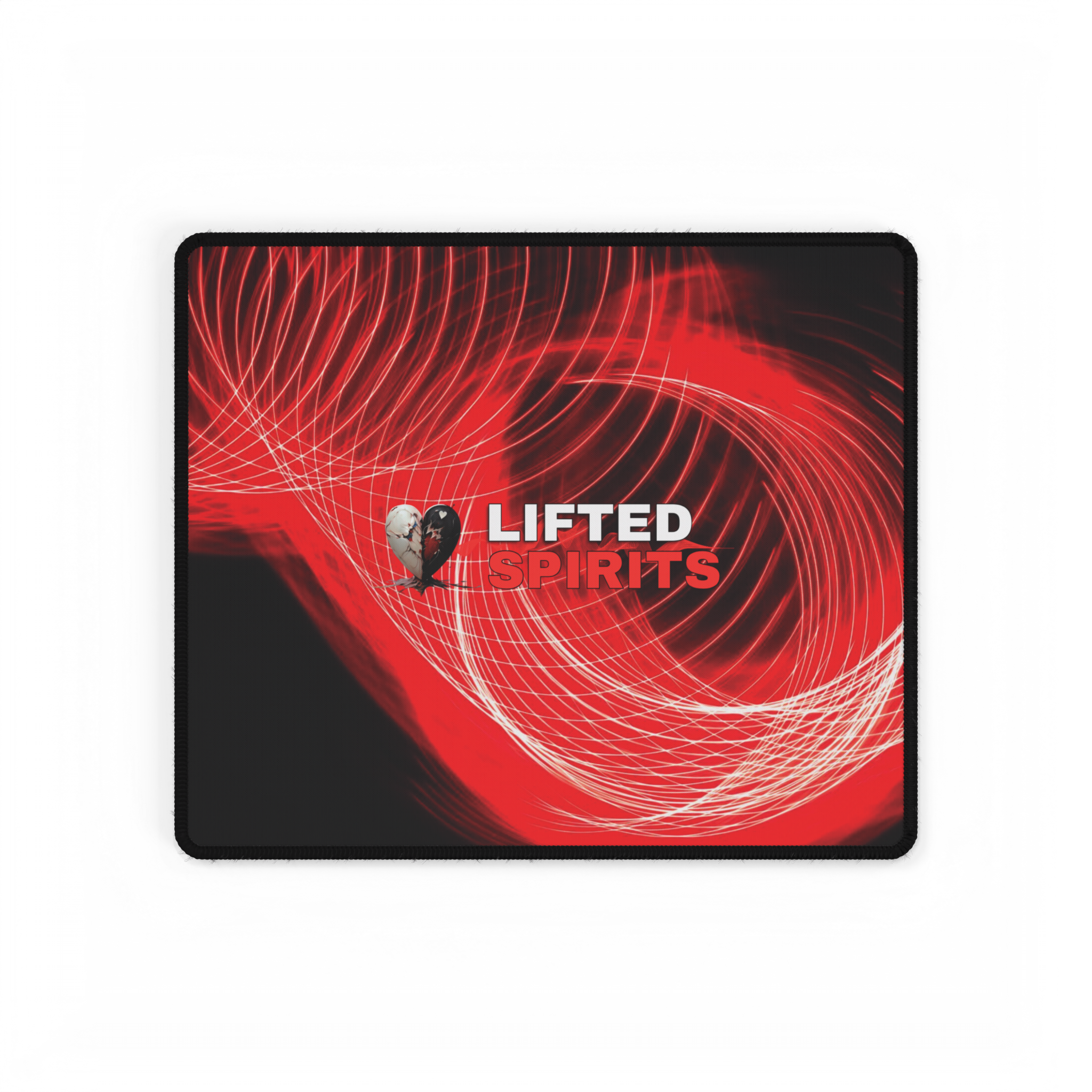 Lifted Spirits Red Flow Logo Gaming Desk Mat – Extended Non-Slip Mouse Pad