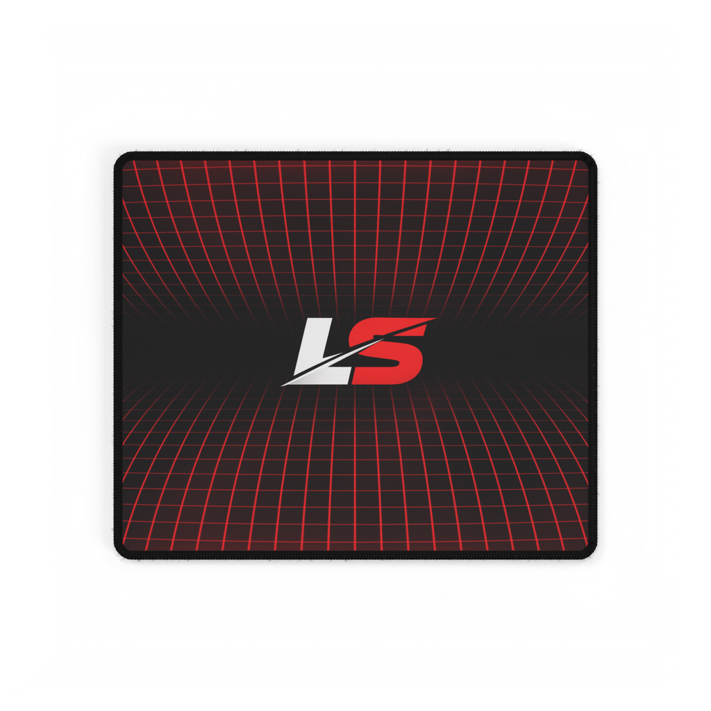 Lifted Spirits Red Grid Gaming Desk Mat – Non-Slip Extended Mouse Pad for Gaming & Setup