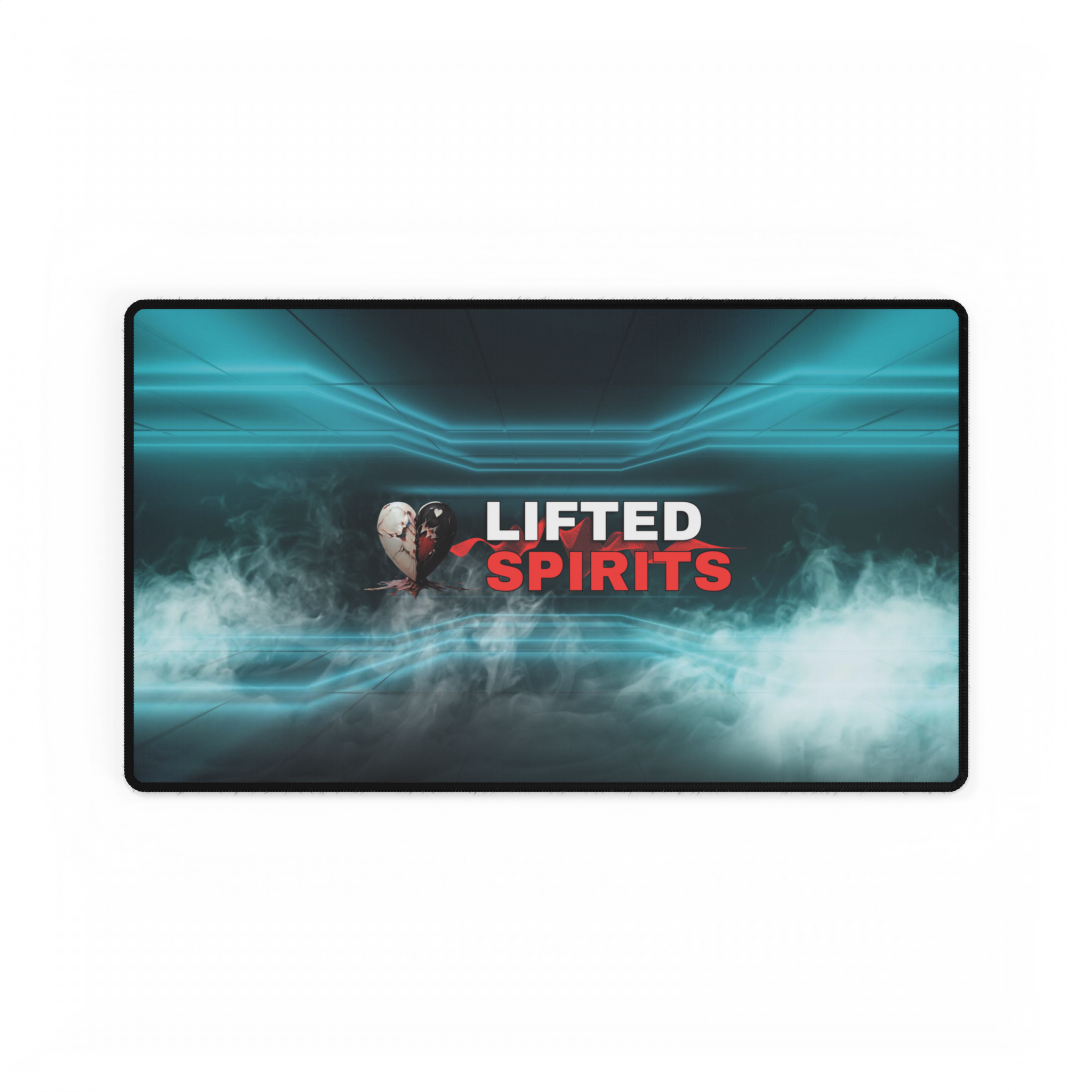 Lifted Spirits Neon Smoke Gaming Desk Mat – Extended Non-Slip Mouse Pad