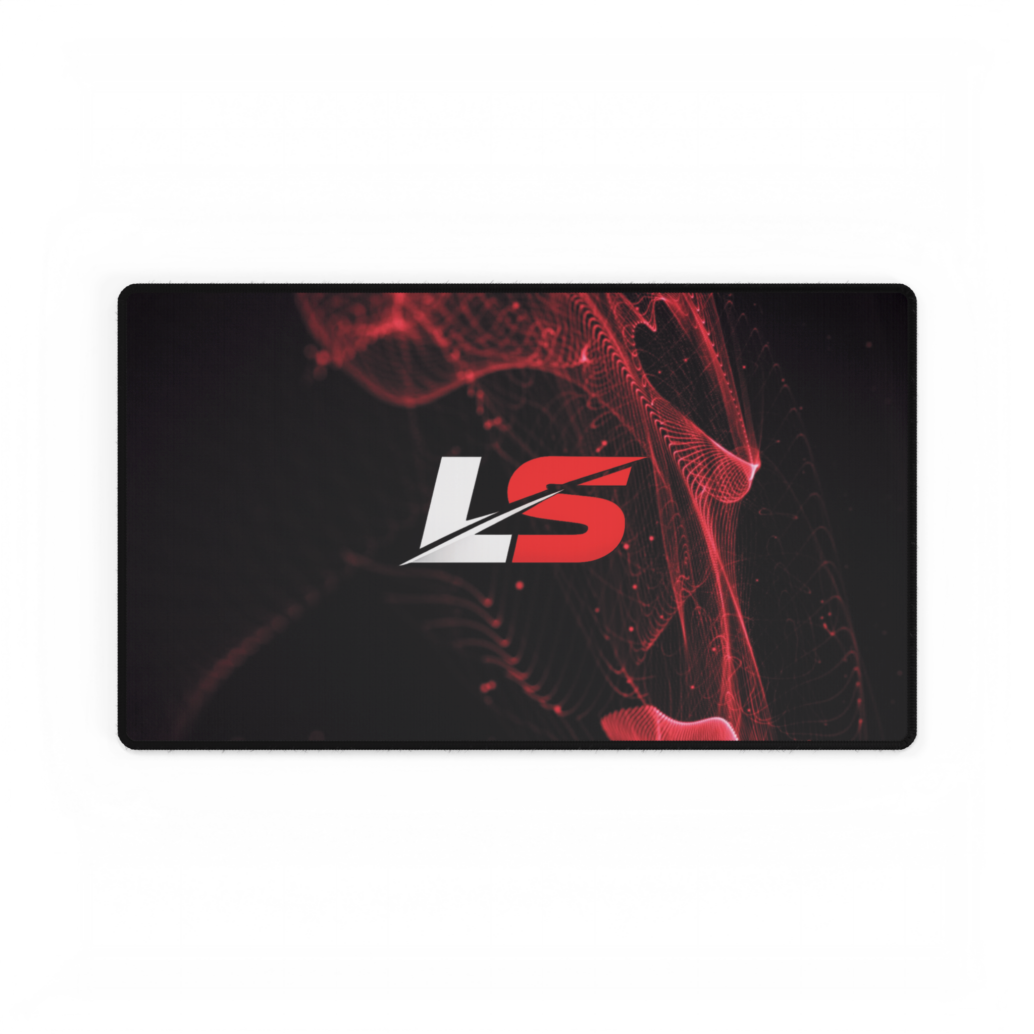 Lifted Spirits Red Wave Gaming Desk Mat – Non-Slip Extended Mouse Pad for Gaming & Setup