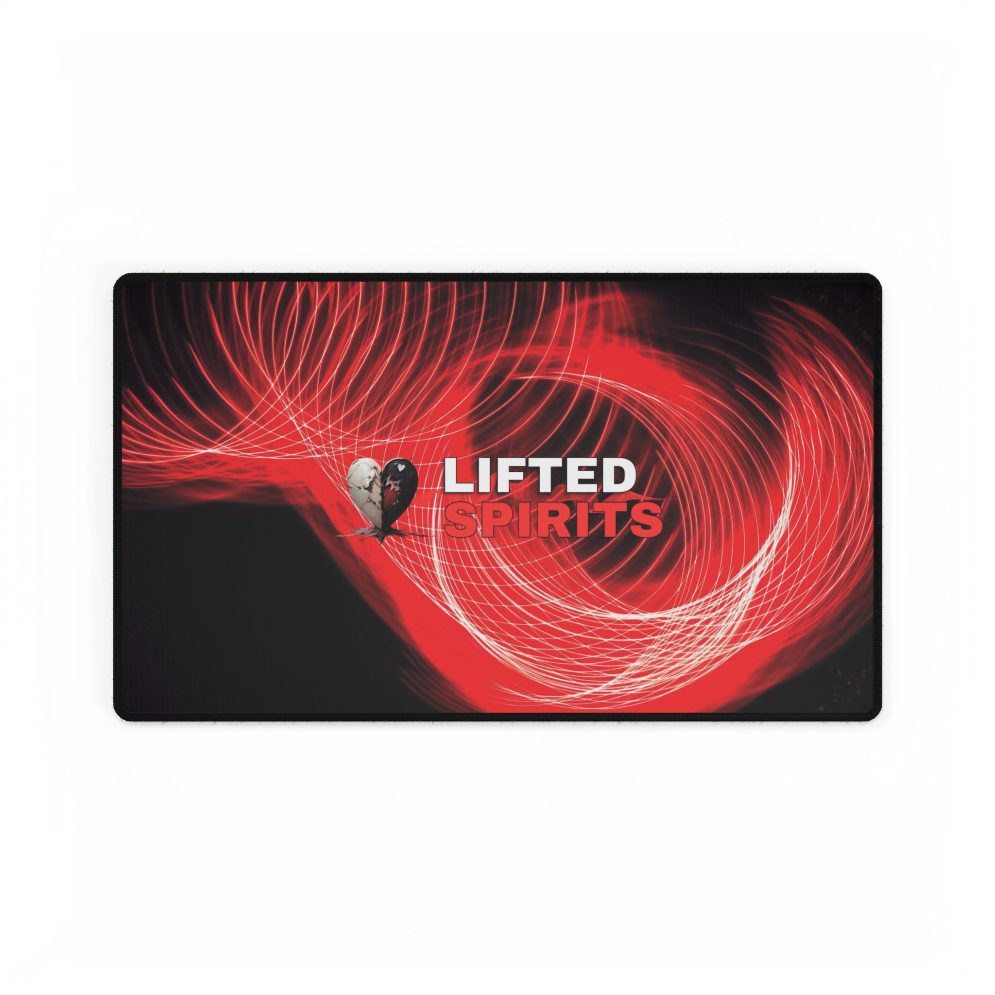 Lifted Spirits Red Flow Logo Gaming Desk Mat – Extended Non-Slip Mouse Pad