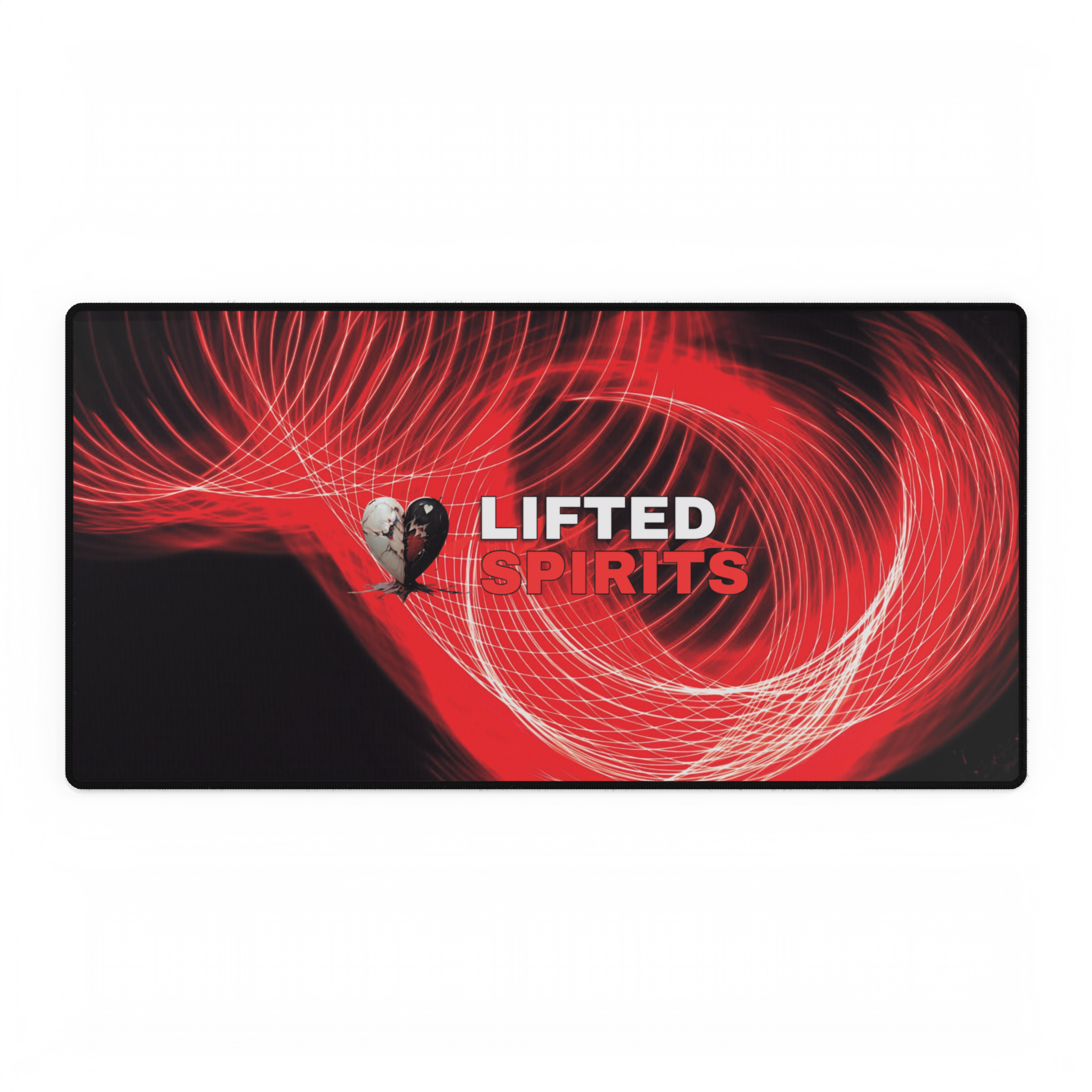 Lifted Spirits Red Flow Logo Gaming Desk Mat – Extended Non-Slip Mouse Pad