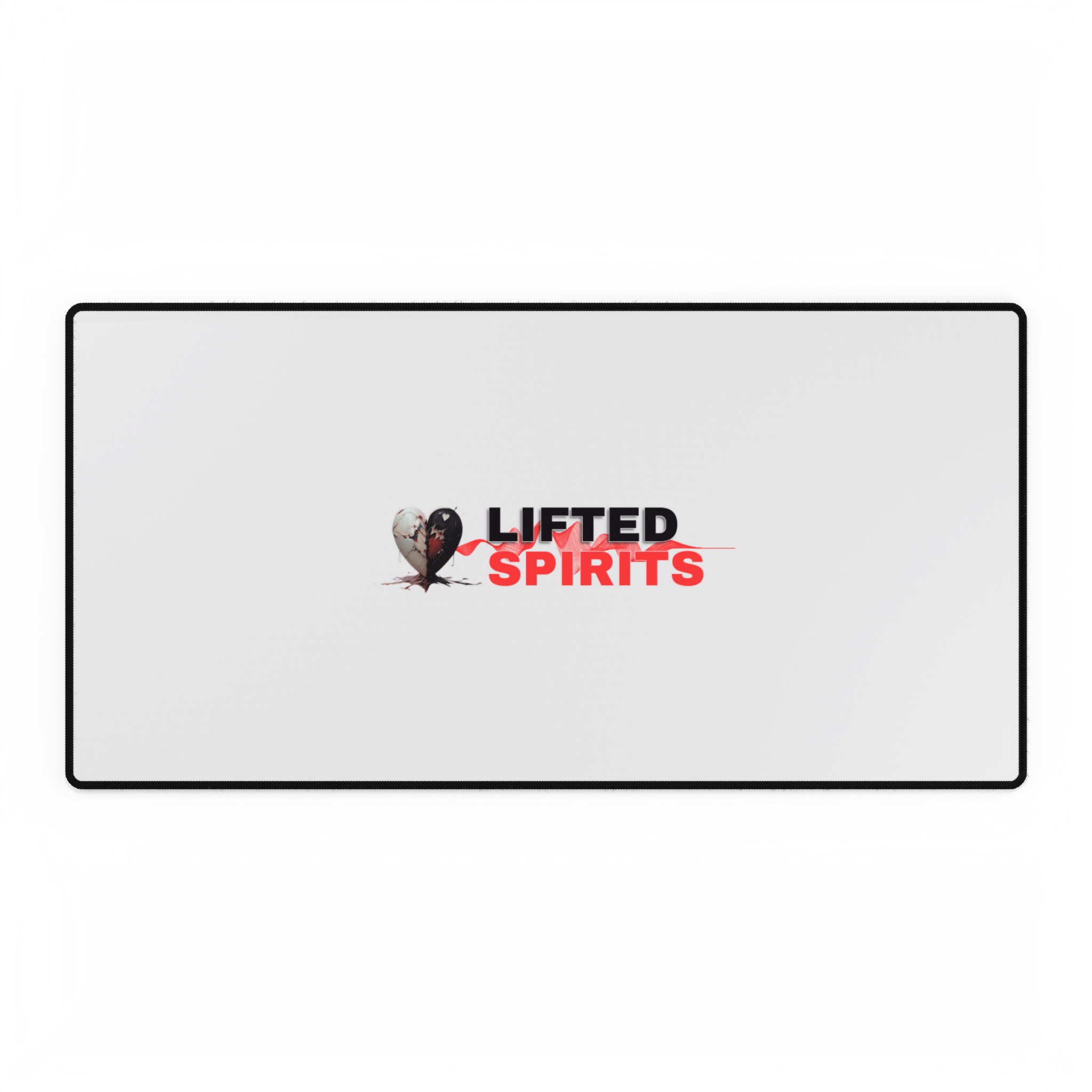 Lifted Spirits White Gaming Desk Mat – Smooth Non-Slip Mouse Pad