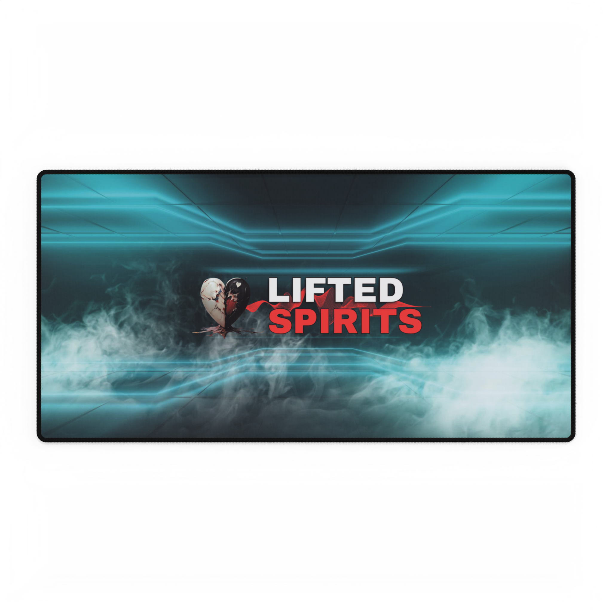 Lifted Spirits Neon Smoke Gaming Desk Mat – Extended Non-Slip Mouse Pad