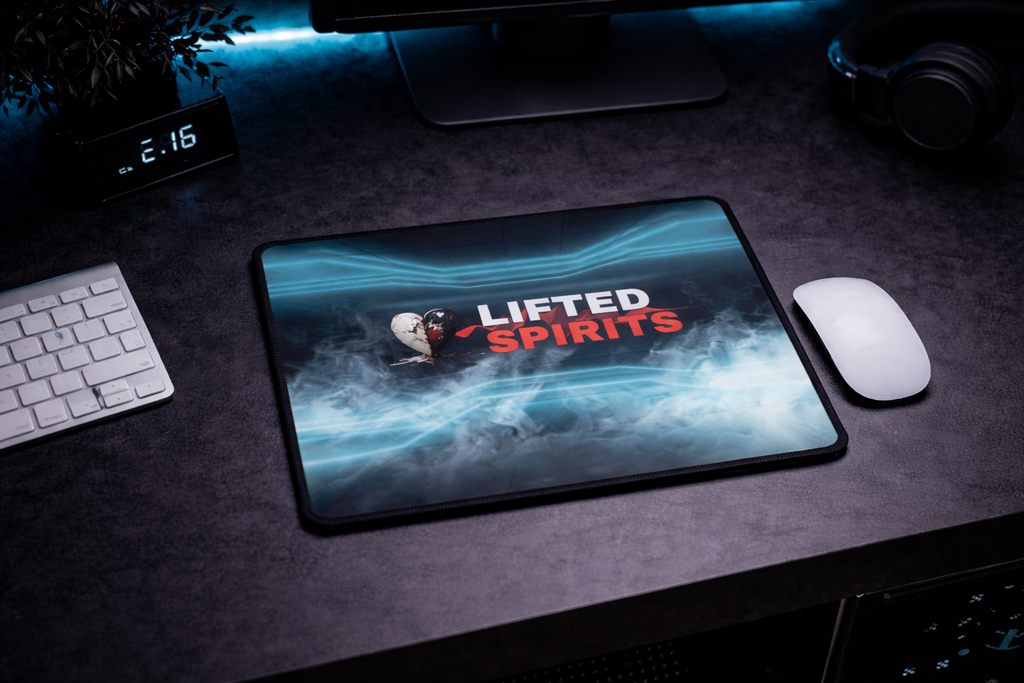 Lifted Spirits Neon Smoke Gaming Desk Mat – Extended Non-Slip Mouse Pad