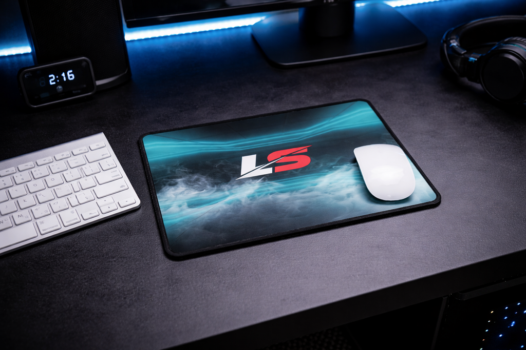 Lifted Spirits Blue Mist Gaming Desk Mat – Non-Slip Extended Mouse Pad for Gaming & Setup