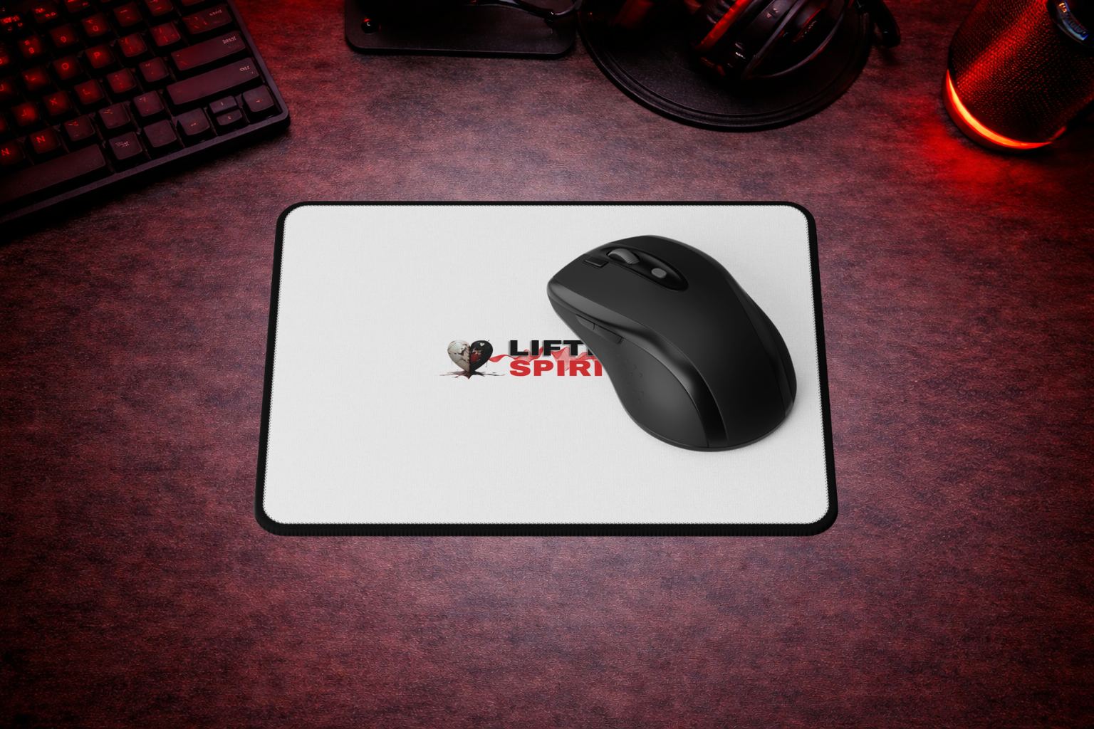 Lifted Spirits White Mouse Pad – Smooth Non-Slip Gaming & Office Mat