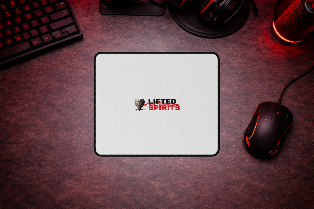 Lifted Spirits White Mouse Pad – Smooth Non-Slip Gaming & Office Mat