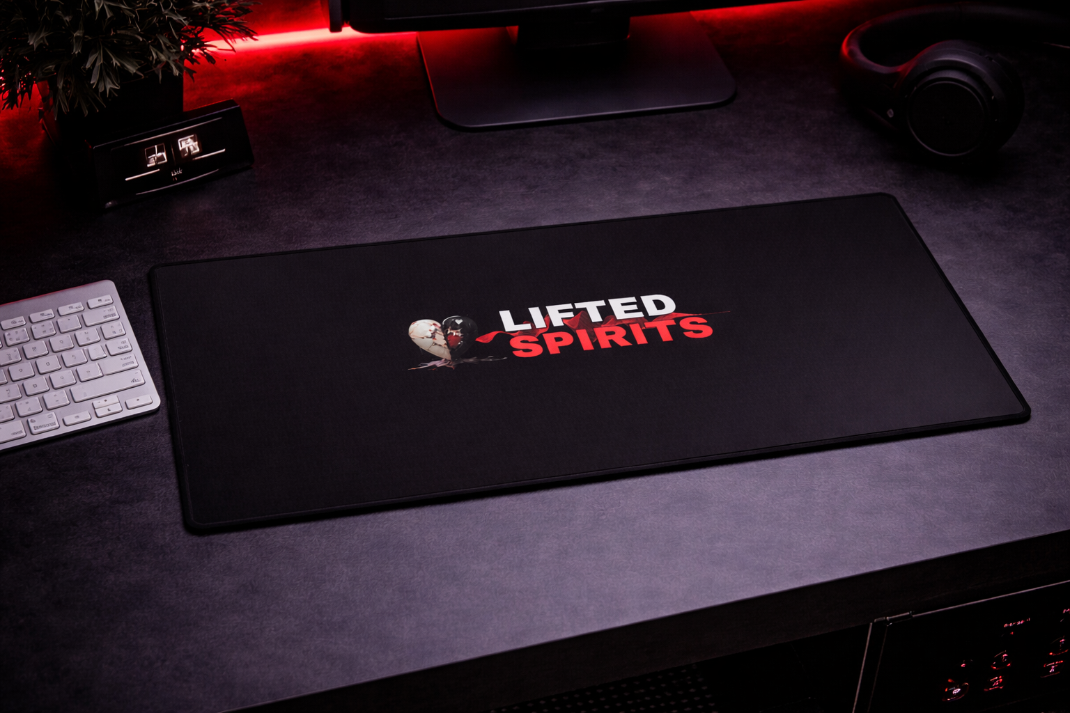 Lifted Spirits Black Gaming Desk Mat – Large Mouse Pad with Non-Slip Base