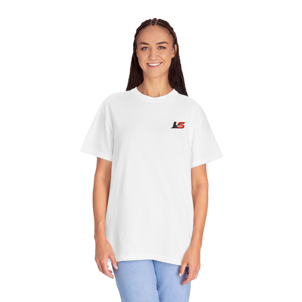 White LS Unisex Garment-Dyed T-shirt