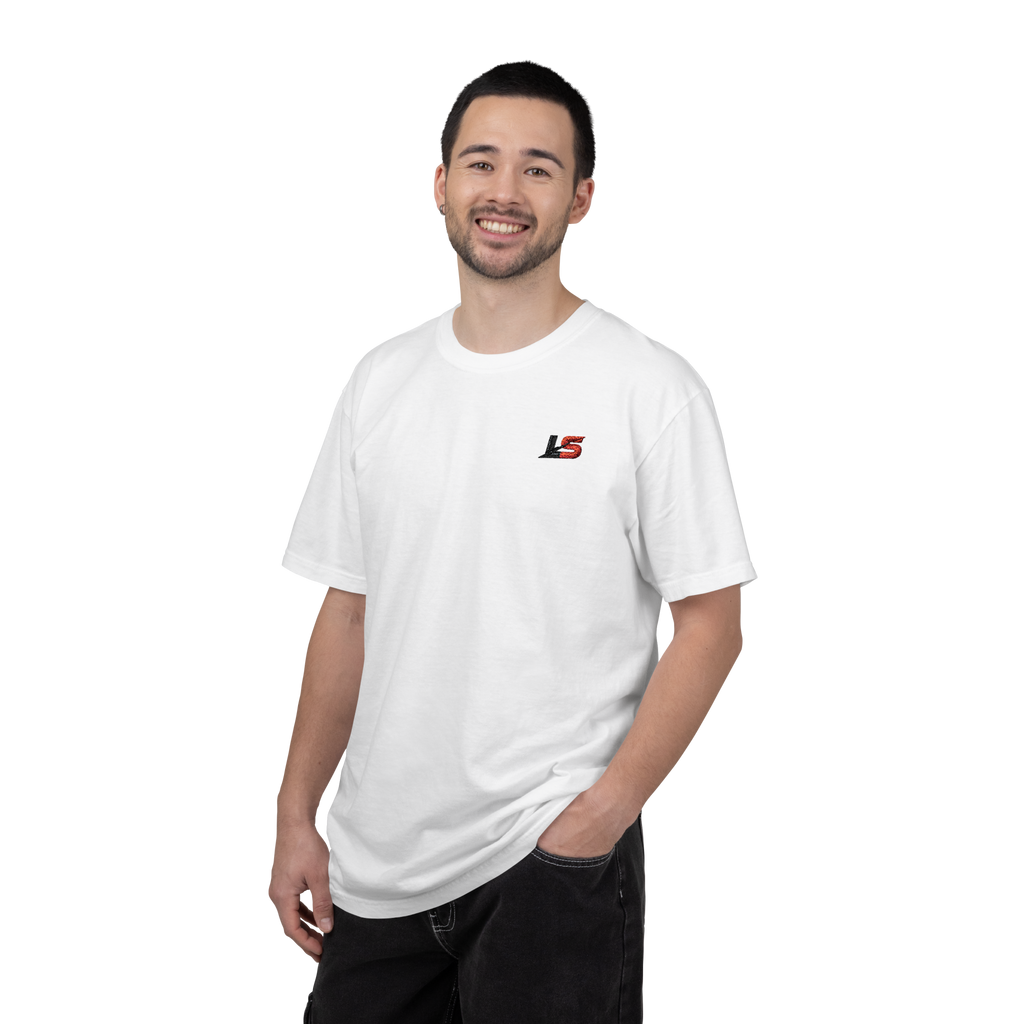 White LS Unisex Garment-Dyed T-shirt