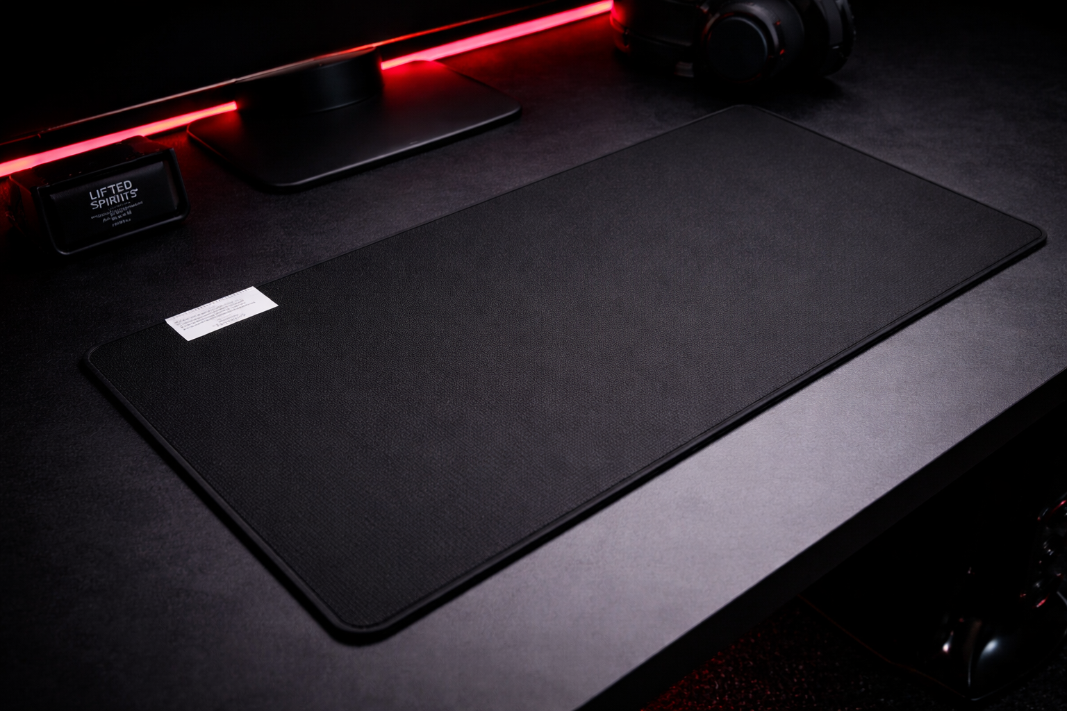 Lifted Spirits Black Gaming Desk Mat – Large Mouse Pad with Non-Slip Base