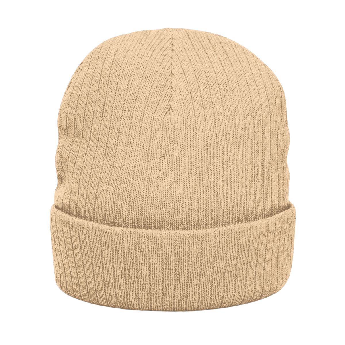 Lifted Spirits Ribbed Knit Beanie (Black) – Embroidered Cuffed Winter Hat