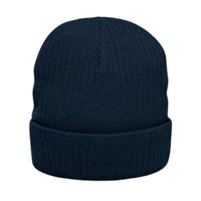 Lifted Spirits Ribbed Knit Beanie (Black) – Embroidered Cuffed Winter Hat